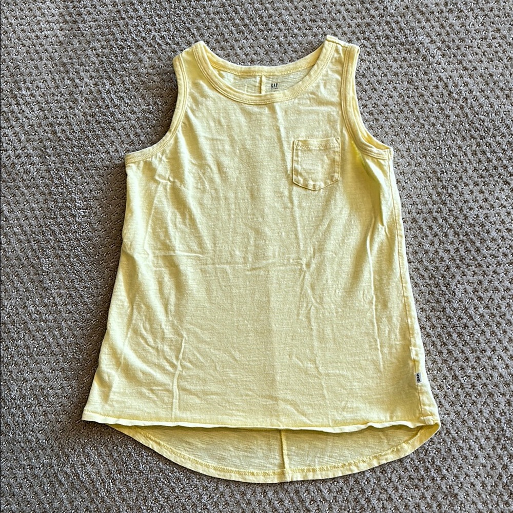 GAP Yellow Tank Top Soft Cotton Crew Neck